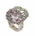 Oxidized Ring Silver 925 Sterling Women's Red Onyx & Marcasite Stone A574